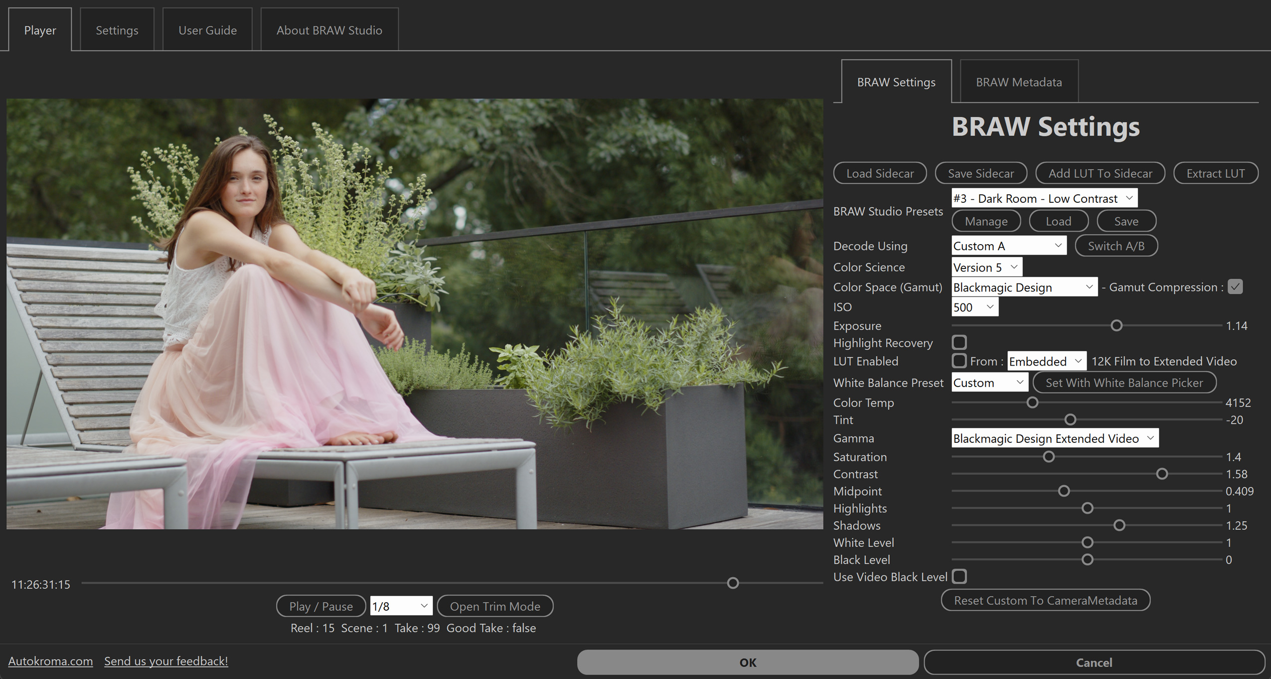 BRAW Studio for Adobe After Effects on Microsoft Windows (Blackmagic RAW importer plugin screenshot)