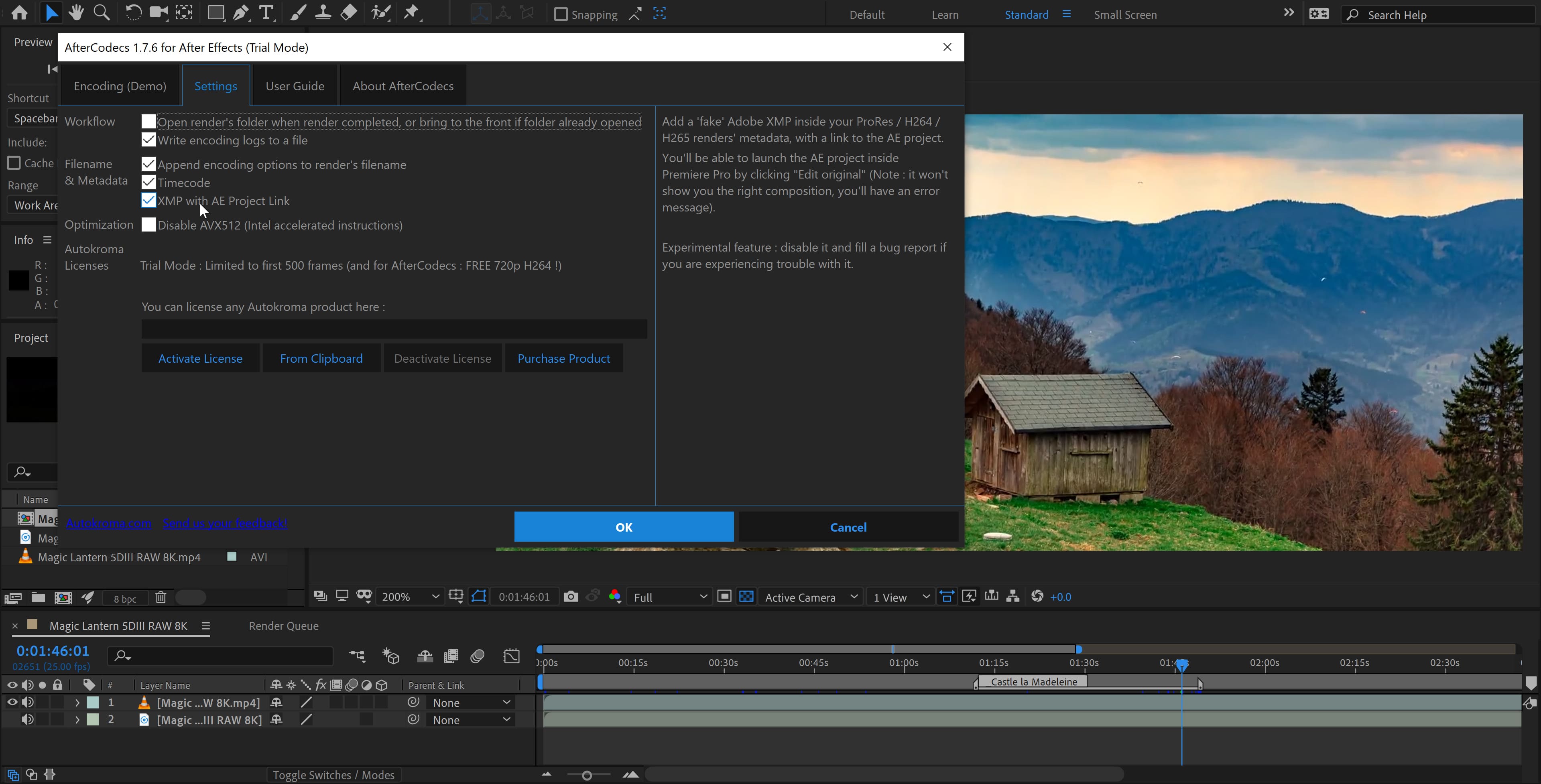 AfterCodecs for Adobe After Effects on Microsoft Windows (Fast exporter plugin screenshot)