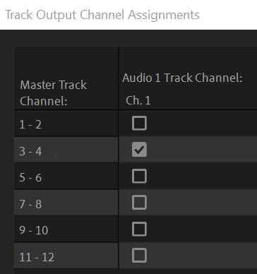 track assignment menu